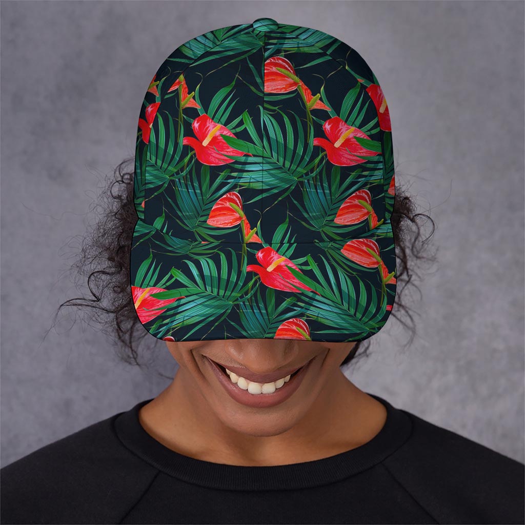 Hawaiian Tropical Flowers Pattern Print Baseball Cap