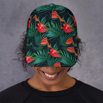 Hawaiian Tropical Flowers Pattern Print Baseball Cap