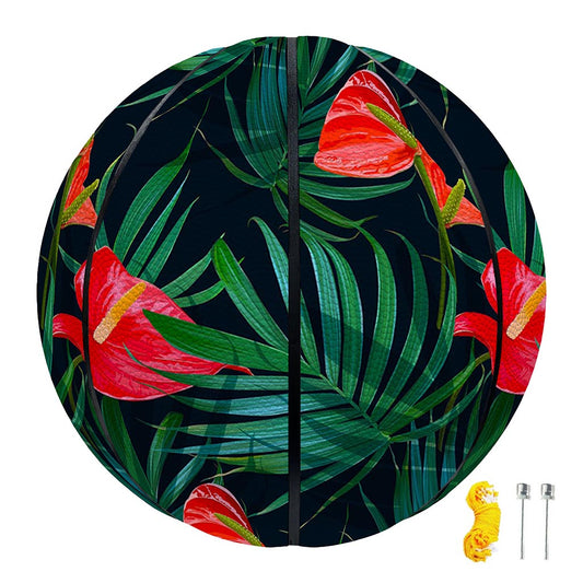 Hawaiian Tropical Flowers Pattern Print Basketball