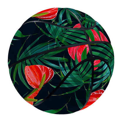 Hawaiian Tropical Flowers Pattern Print Basketball