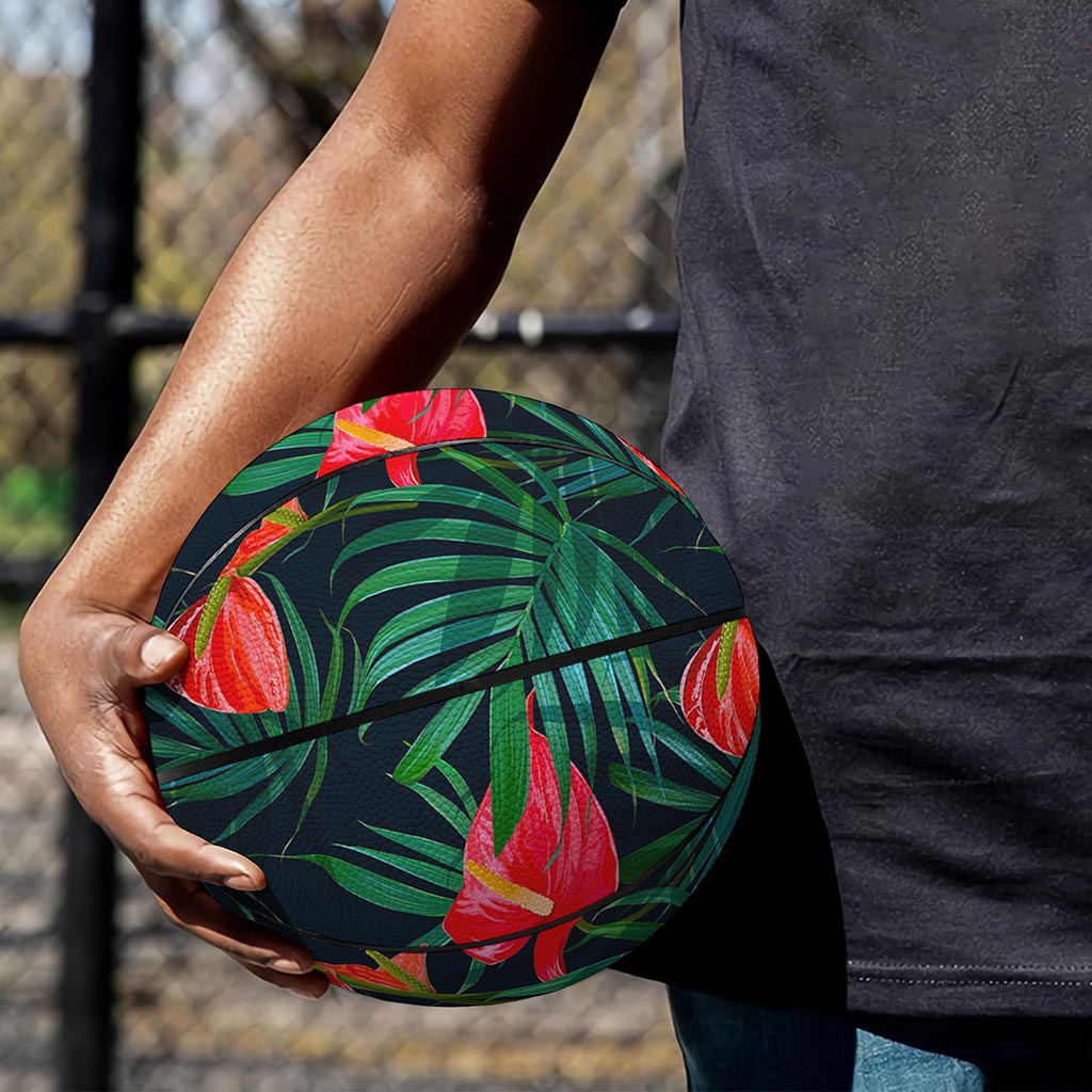 Hawaiian Tropical Flowers Pattern Print Basketball