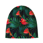 Hawaiian Tropical Flowers Pattern Print Beanie