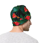 Hawaiian Tropical Flowers Pattern Print Beanie