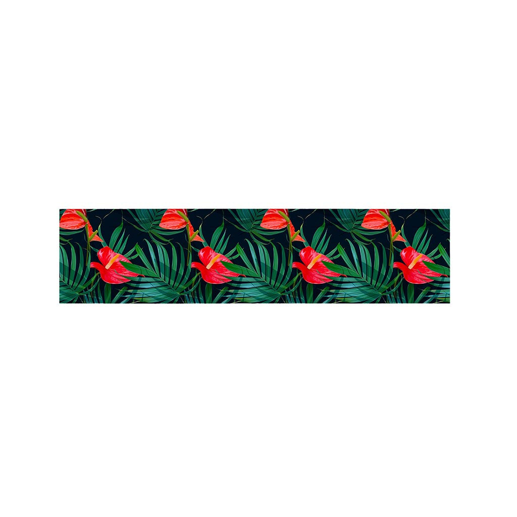 Hawaiian Tropical Flowers Pattern Print Bed Runner