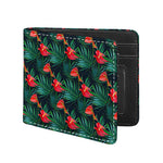 Hawaiian Tropical Flowers Pattern Print Bifold Wallet