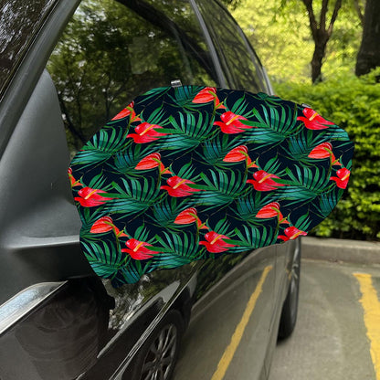 Hawaiian Tropical Flowers Pattern Print Car Side Mirror Covers