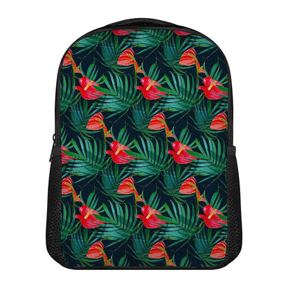 Hawaiian Tropical Flowers Pattern Print Casual Backpack