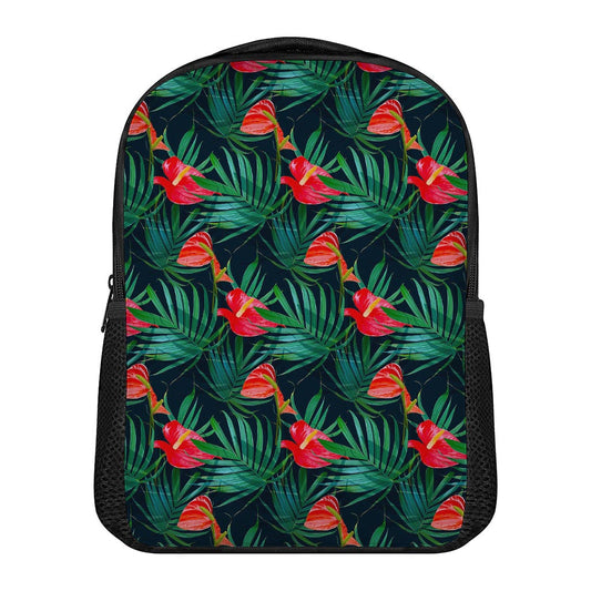Hawaiian Tropical Flowers Pattern Print Casual Backpack