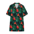 Hawaiian Tropical Flowers Pattern Print Cotton Hawaiian Shirt