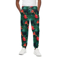 Hawaiian Tropical Flowers Pattern Print Cotton Sweatpants