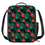 Hawaiian Tropical Flowers Pattern Print Crossbody Lunch Bag
