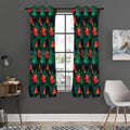 Hawaiian Tropical Flowers Pattern Print Grommet Curtain Panels