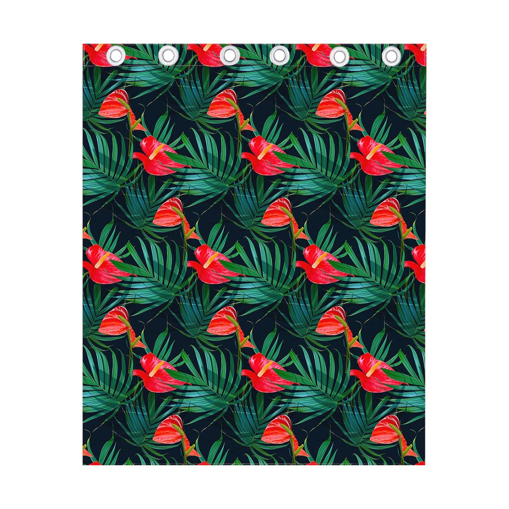 Hawaiian Tropical Flowers Pattern Print Curtain