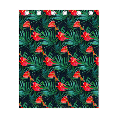 Hawaiian Tropical Flowers Pattern Print Curtain