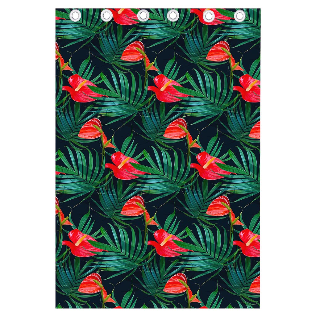 Hawaiian Tropical Flowers Pattern Print Curtain