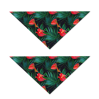 Hawaiian Tropical Flowers Pattern Print Dog Bandana