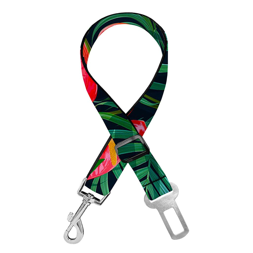 Hawaiian Tropical Flowers Pattern Print Dog Seat Belt
