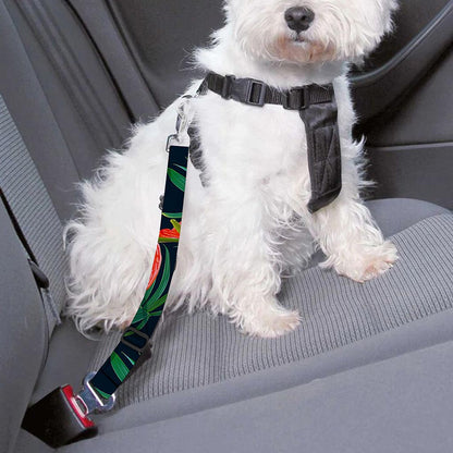 Hawaiian Tropical Flowers Pattern Print Dog Seat Belt