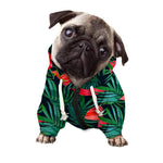 Hawaiian Tropical Flowers Pattern Print Dog Zip Up Hoodie