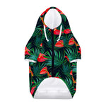 Hawaiian Tropical Flowers Pattern Print Dog Zip Up Hoodie