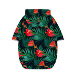 Hawaiian Tropical Flowers Pattern Print Dog Zip Up Hoodie