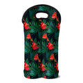 Hawaiian Tropical Flowers Pattern Print Double Neoprene Wine Tote