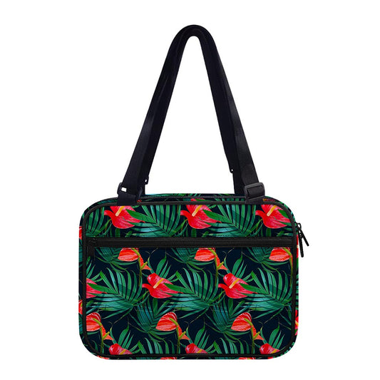 Hawaiian Tropical Flowers Pattern Print Double Strap Bible Bag