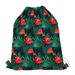 Hawaiian Tropical Flowers Pattern Print Drawstring Bag