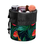 Hawaiian Tropical Flowers Pattern Print Drawstring Makeup Bag
