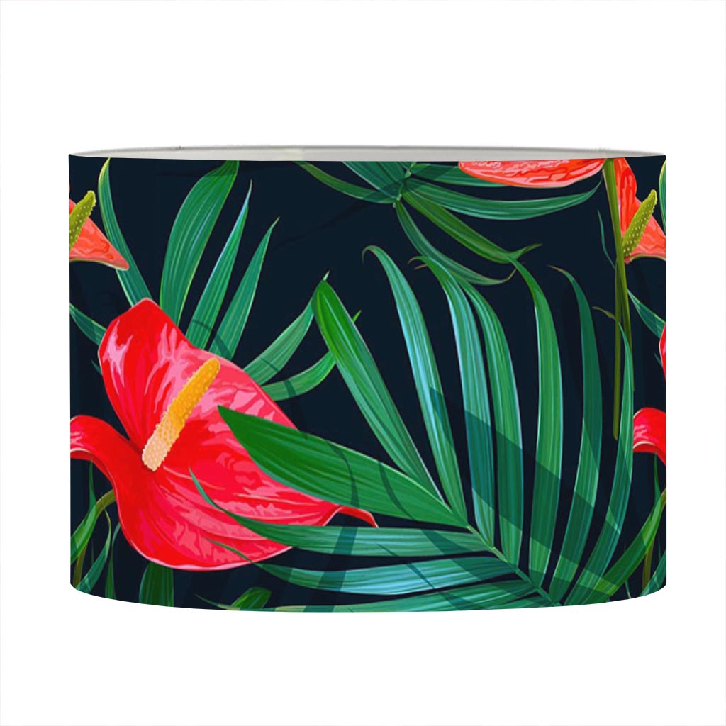 Hawaiian Tropical Flowers Pattern Print Drum Lamp Shade