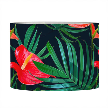 Hawaiian Tropical Flowers Pattern Print Drum Lamp Shade
