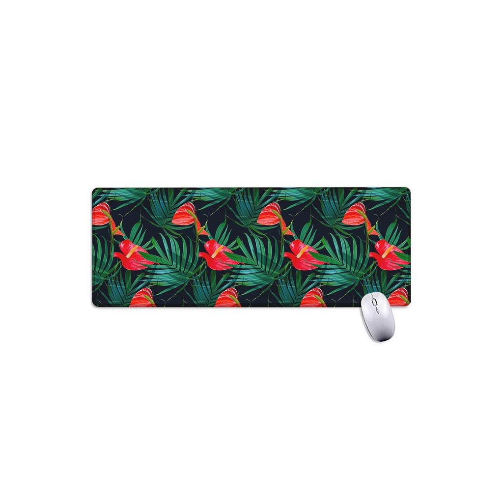 Hawaiian Tropical Flowers Pattern Print Extended Mouse Pad