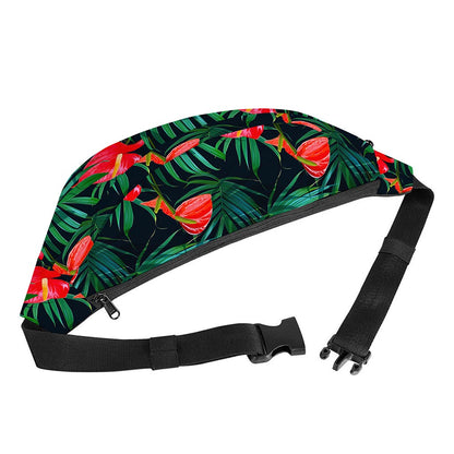 Hawaiian Tropical Flowers Pattern Print Fanny Pack