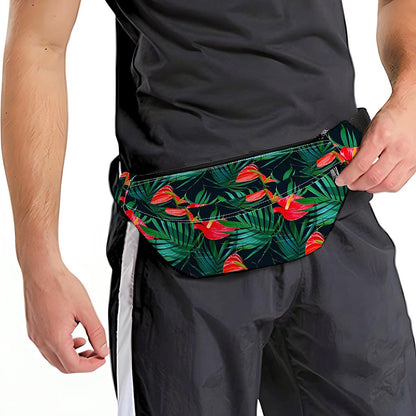 Hawaiian Tropical Flowers Pattern Print Fanny Pack
