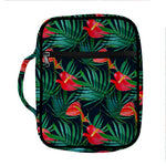 Hawaiian Tropical Flowers Pattern Print Front Pocket Bible Bag
