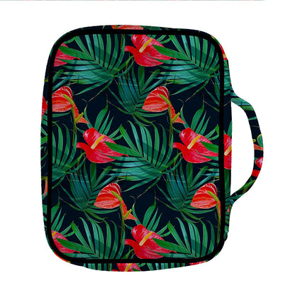 Hawaiian Tropical Flowers Pattern Print Front Pocket Bible Bag