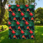 Hawaiian Tropical Flowers Pattern Print Garden Flag