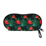 Hawaiian Tropical Flowers Pattern Print Glasses Case