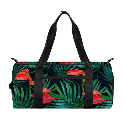 Hawaiian Tropical Flowers Pattern Print Gym Bag