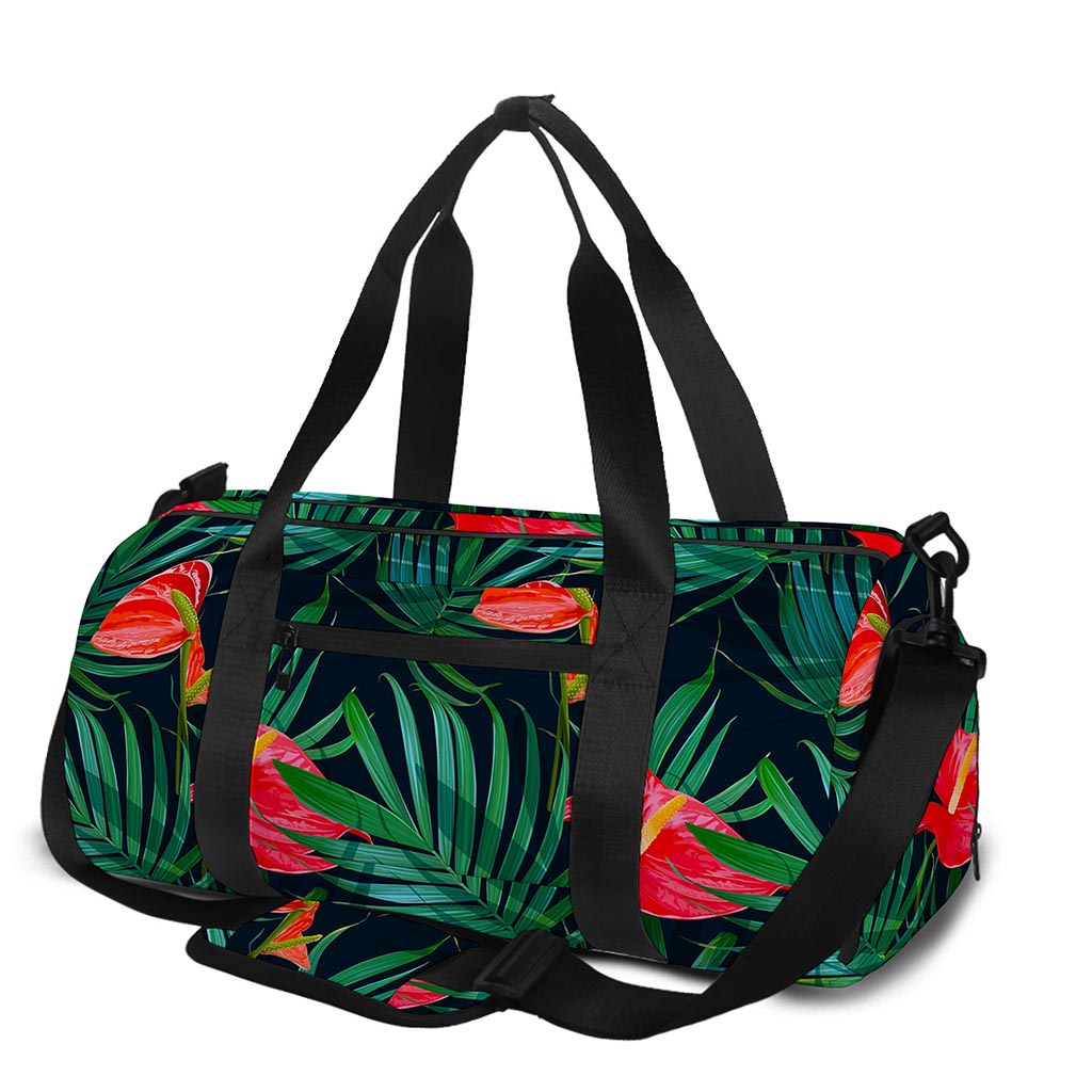 Hawaiian Tropical Flowers Pattern Print Gym Bag