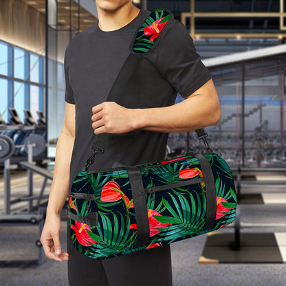 Hawaiian Tropical Flowers Pattern Print Gym Bag