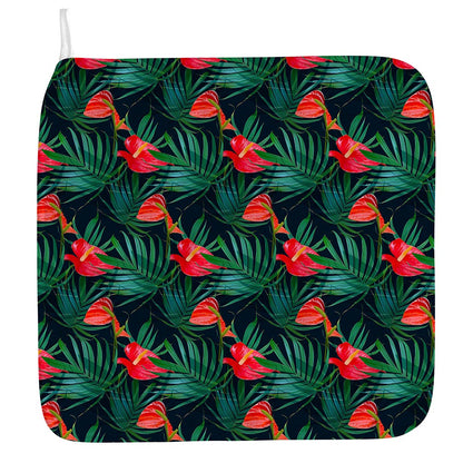Hawaiian Tropical Flowers Pattern Print Hand Towel