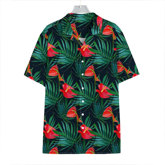 Hawaiian Tropical Flowers Pattern Print Hawaiian Shirt