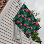 Hawaiian Tropical Flowers Pattern Print House Flag