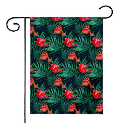 Hawaiian Tropical Flowers Pattern Print House Flag