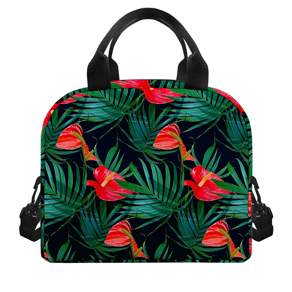 Hawaiian Tropical Flowers Pattern Print Insulated Lunch Bag
