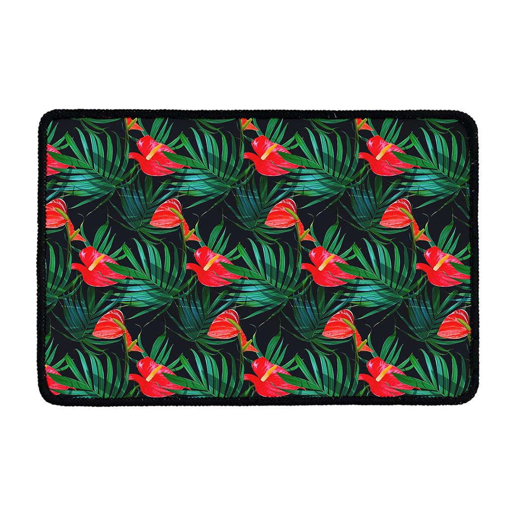 Hawaiian Tropical Flowers Pattern Print Kitchen Mat
