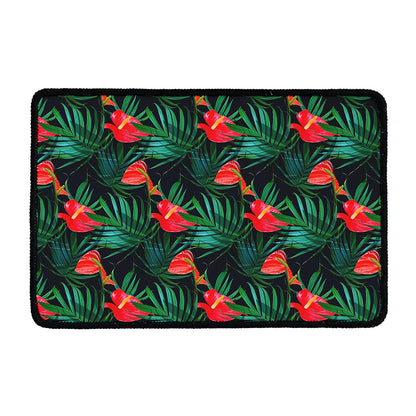 Hawaiian Tropical Flowers Pattern Print Kitchen Mat