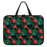 Hawaiian Tropical Flowers Pattern Print Laptop Sleeve With Handle