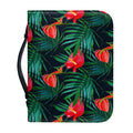 Hawaiian Tropical Flowers Pattern Print Leather Bible Cover
